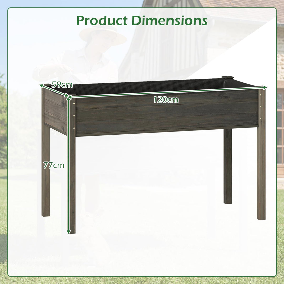 Giantex Solid Pine Wood Planter Box w/Legs