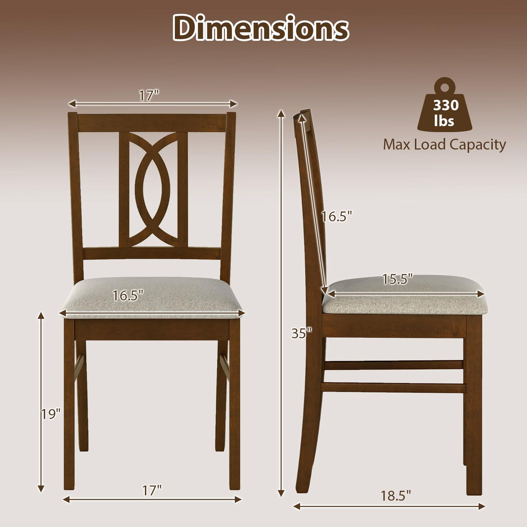 Giantex Dining Chairs Rubber Wood Dining Room Chairs (2/4)