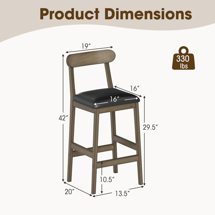 Giantex Farmhouse Bar Stools Set of 2/4 with Rubber Wood Legs for Kitchen