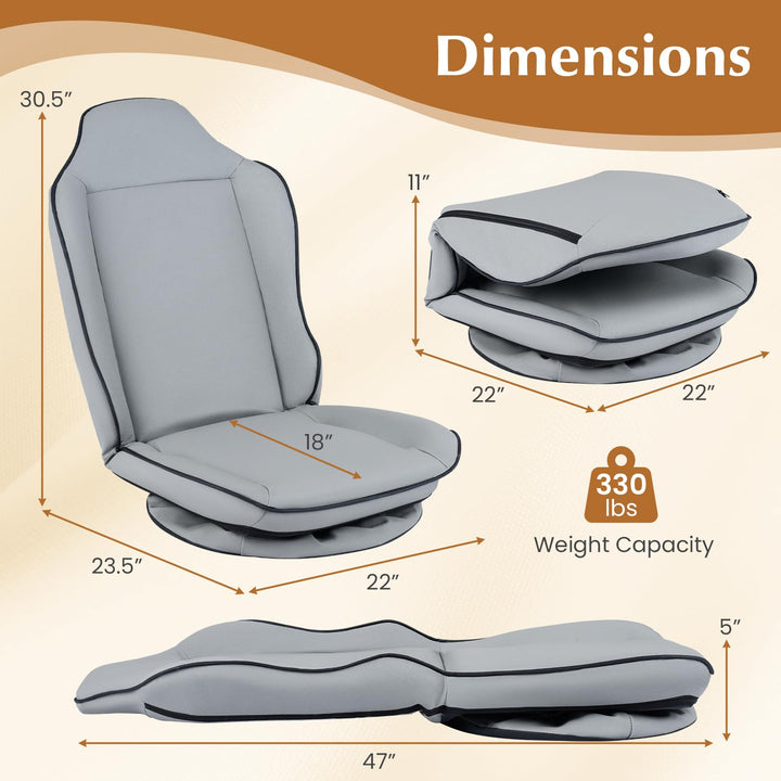 Giantex 360° Gaming Chair Foldable Reclining Lounge Chair with Padded Seat Cushion