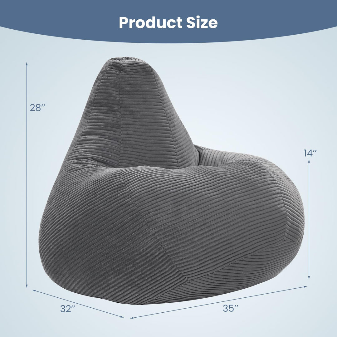 Giantex Bean Bag Chair for Adults | Accent Lazy Sofa with Skin-Friendly Corduroy Cover &amp; Soft Sponge Filling