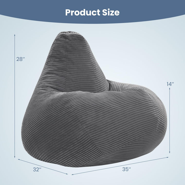 Giantex Bean Bag Chair for Adults | Accent Lazy Sofa with Skin-Friendly Corduroy Cover &amp; Soft Sponge Filling