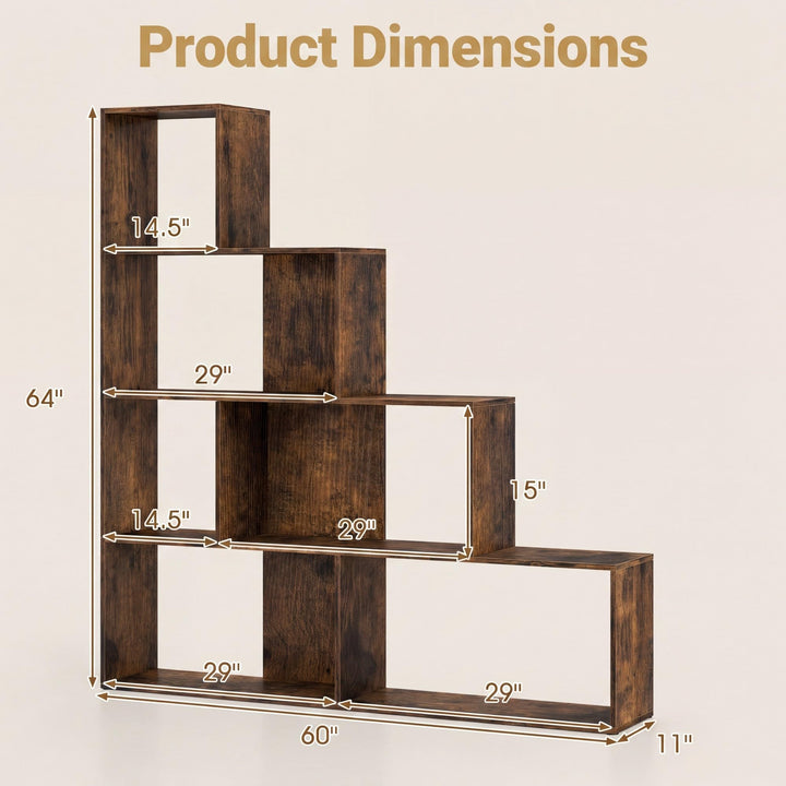 Giantex 6 Cube Geometric 4-Tier L-Shaped Bookcase with Cubes (1/2)