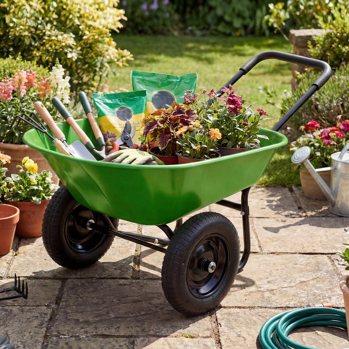 Giantex Dual-Wheel Garden Cart for Outdoor Yard Lawn Gardening Construction Use