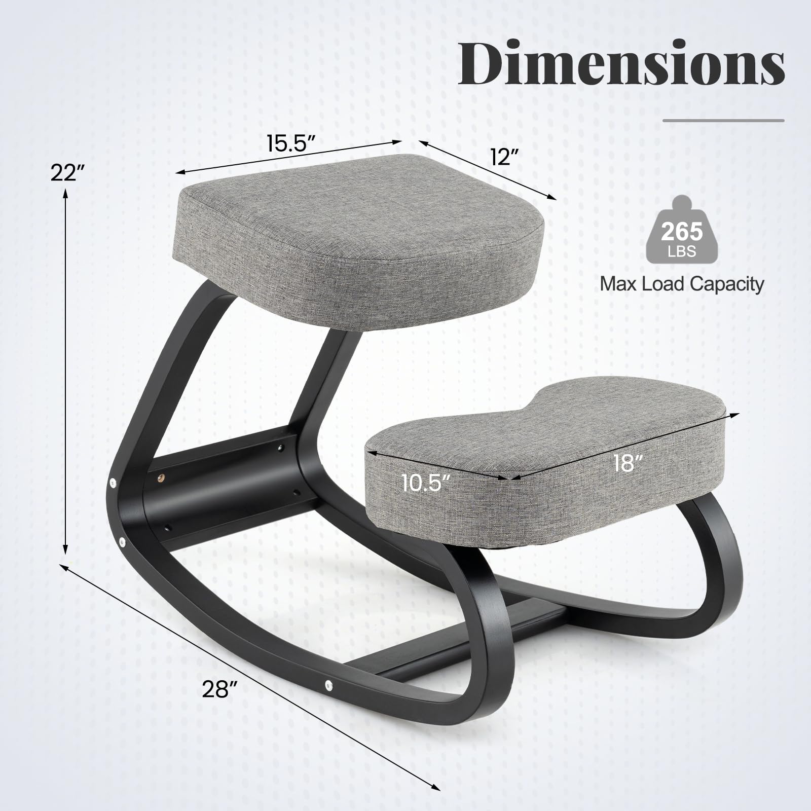 Giantex Ergonomic Kneeling Chair, Rocking Posture Chair with Padded Cushion