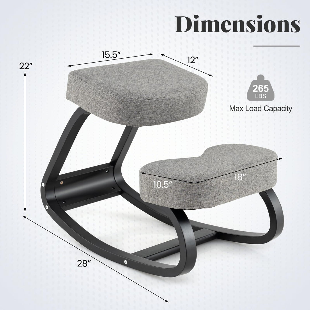 Giantex Ergonomic Kneeling Chair, Rocking Posture Chair with Padded Cushion
