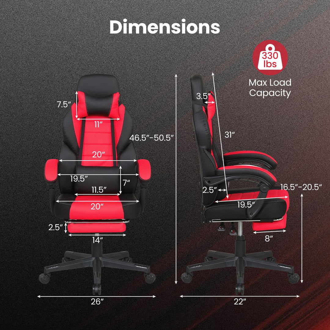 Giantex Gaming Chair | Ergonomic Video Game Chair w/Lumbar Support