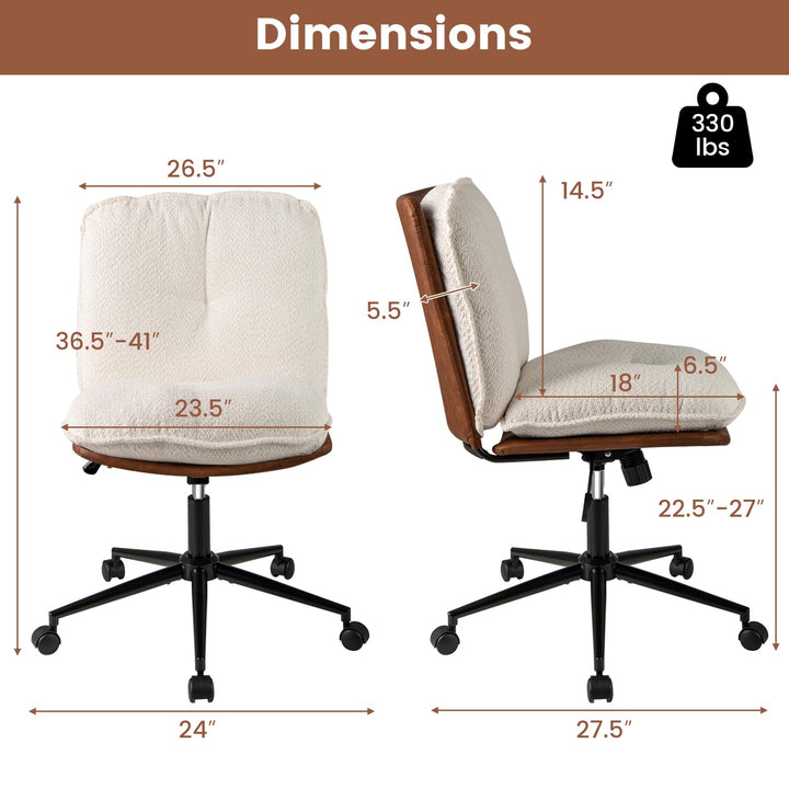 Giantex Faux Fur Desk Chair with Rocking Backrest & Thick Padded Cushion