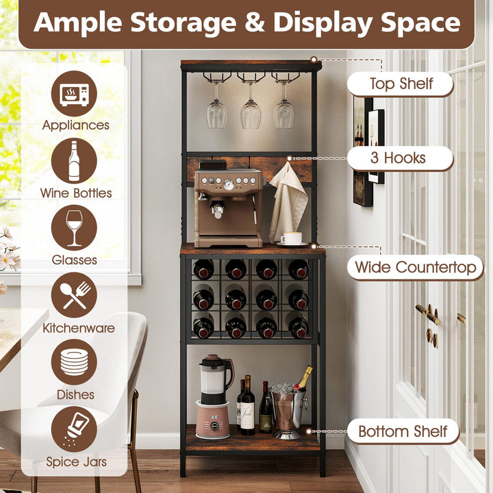 Giantex Tall Wine Rack Freestanding Floor
