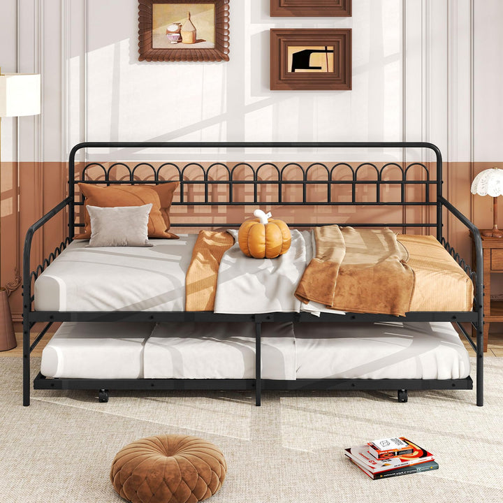 Giantex Twin Daybed with Trundle with Heavy-Duty Metal Slats