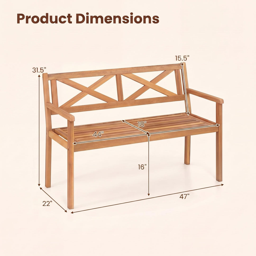 Giantex 47" 2-Person Outdoor Bench