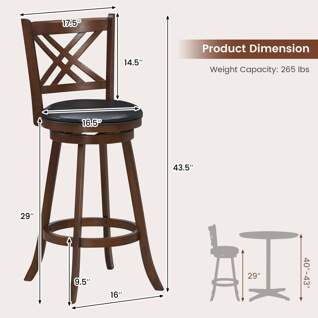 360° Swivel Barstools Set of 2 - Giantex