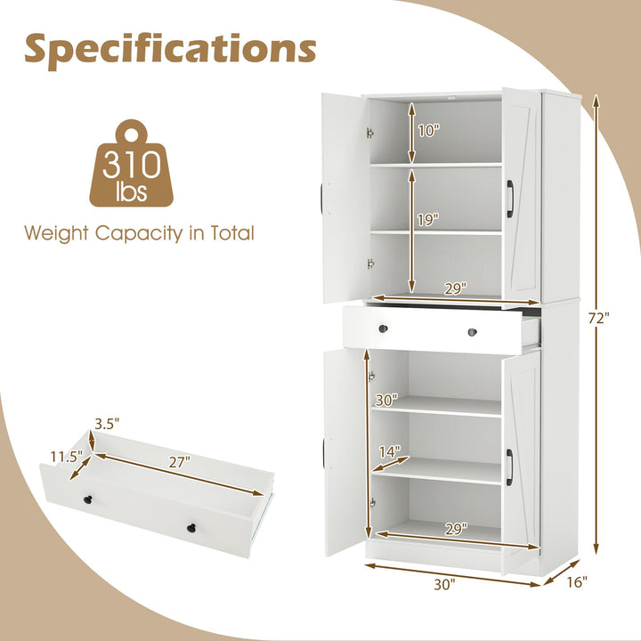 Giantex 72" Tall Kitchen Pantry Cabinet for Living Room