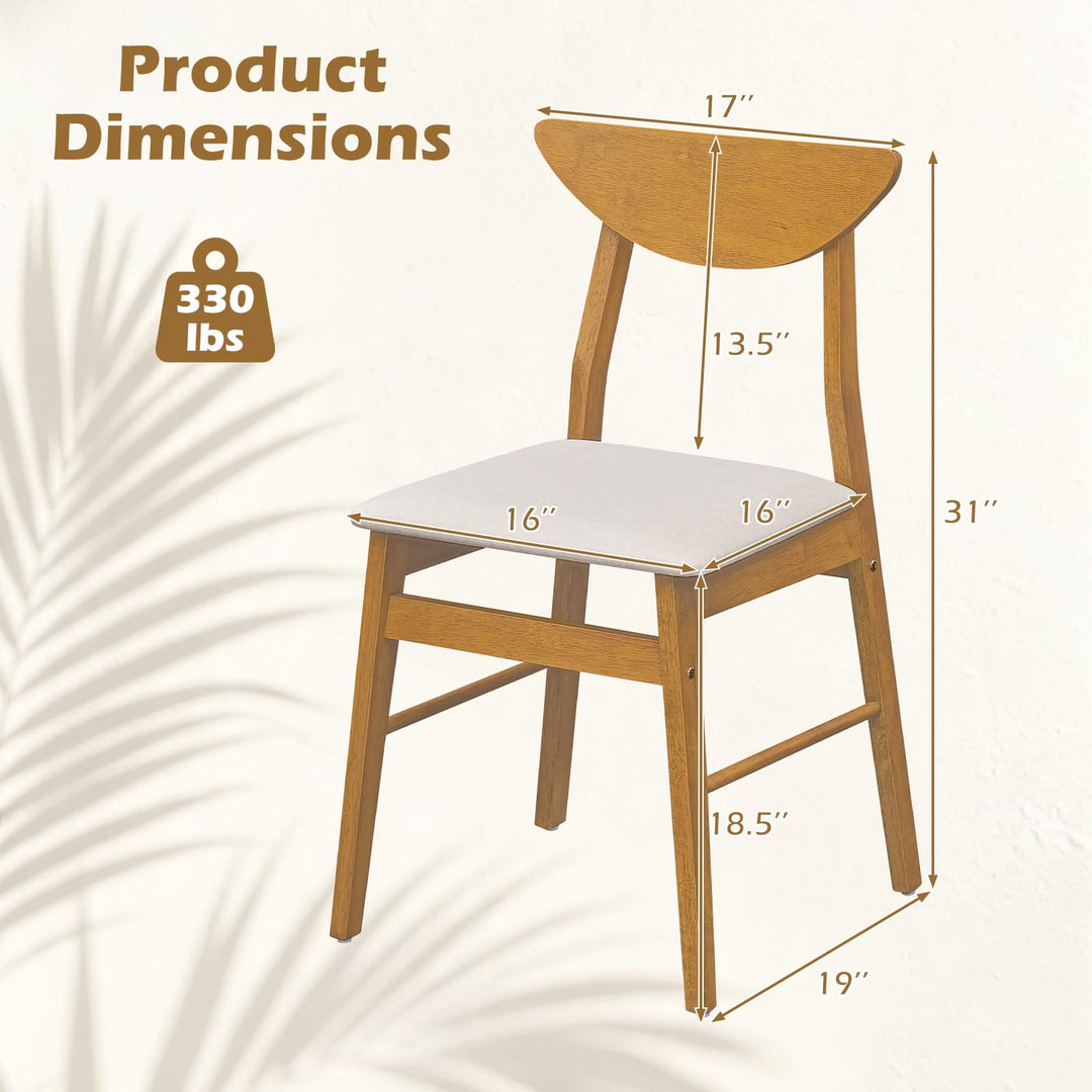 GIANTEX Upholstered Dining Chairs Set w/ Comfortable Upholstered Seat