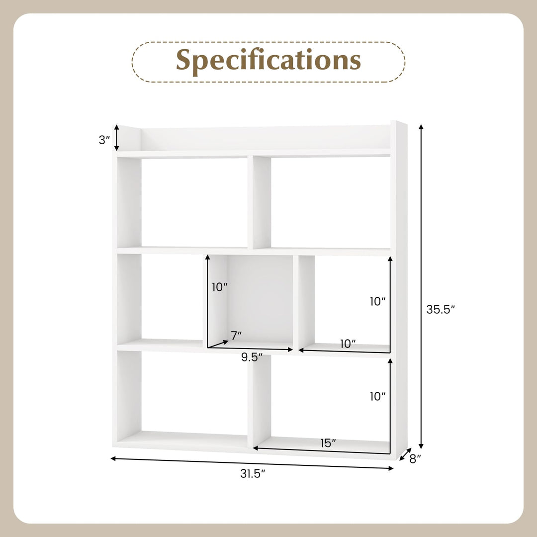 Giantex 7 Cube Bookshelf with Anti Toppling Devices for Living Room