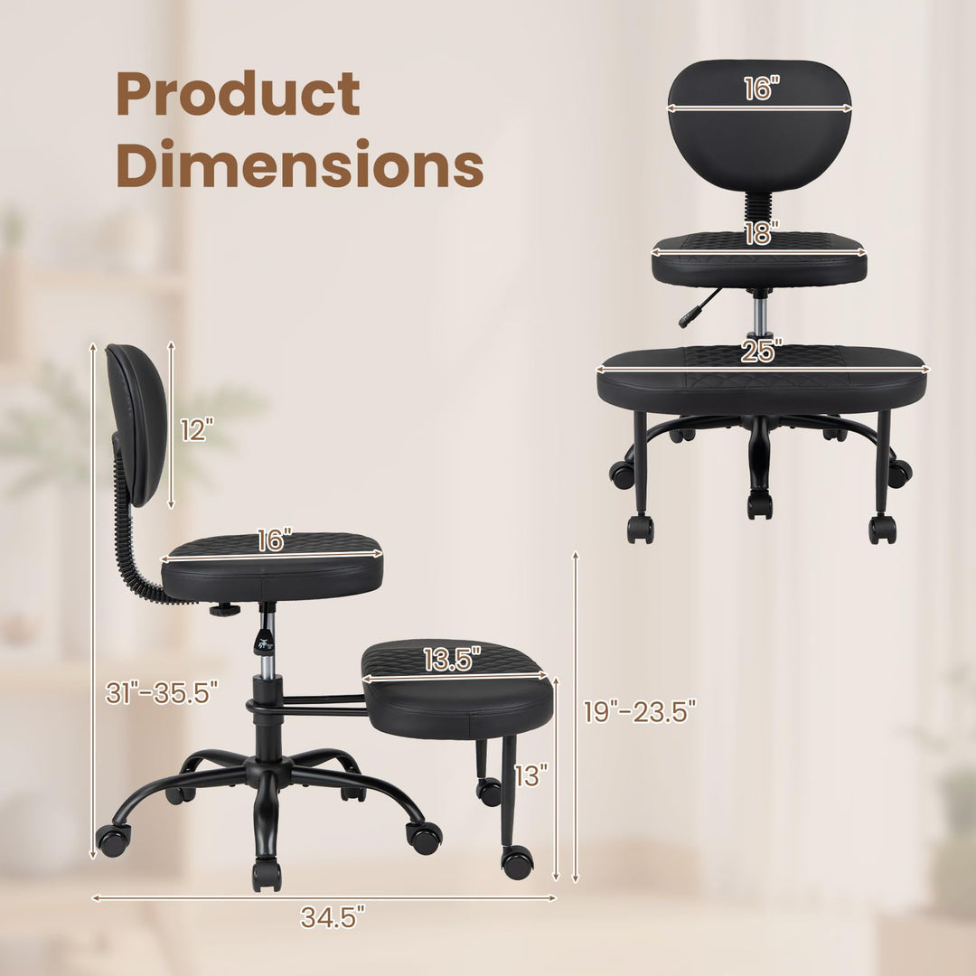 Giantex Ergonomic Criss Cross Meditation Office Chair with Wheels