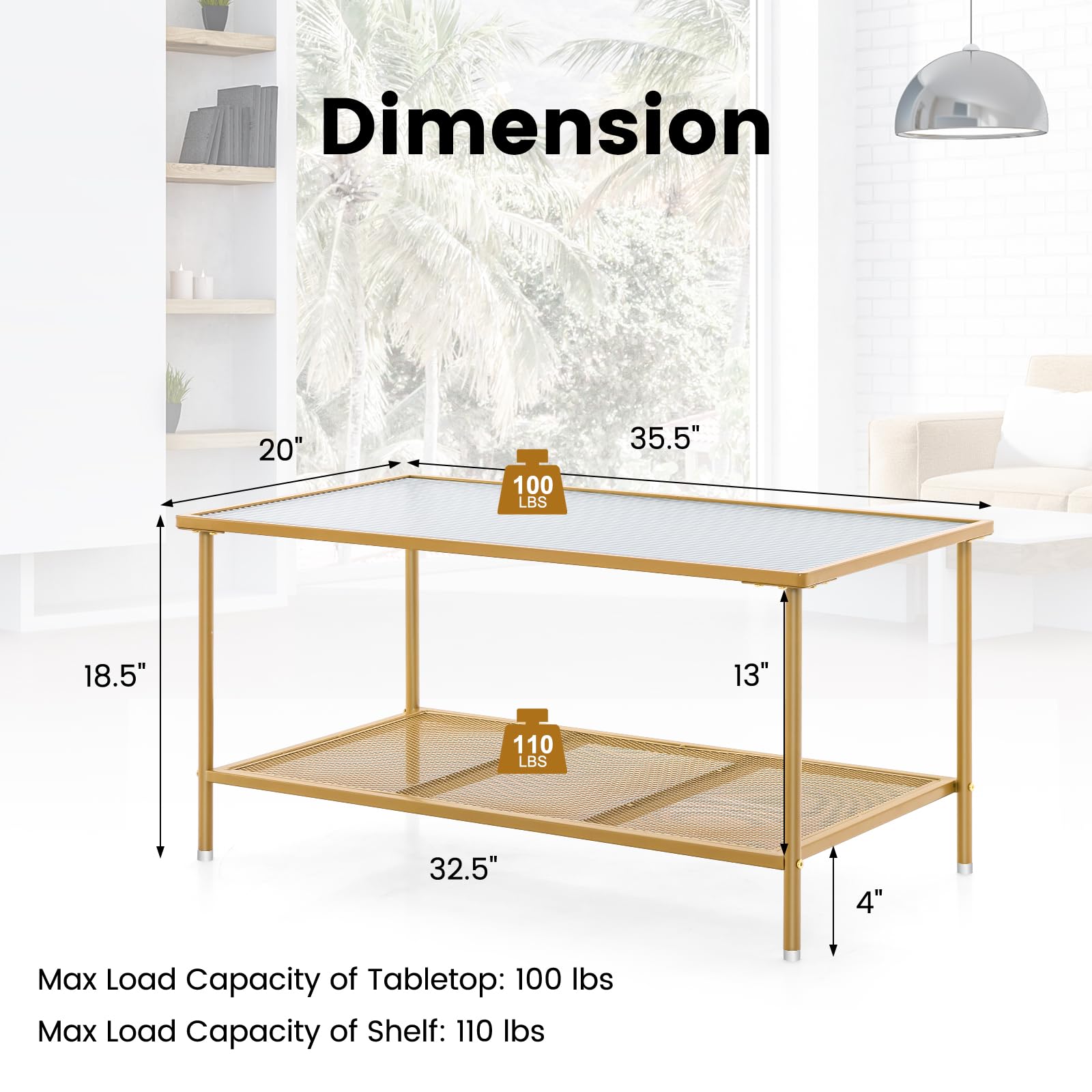 Giantex 2-Tier Modern Coffee Table