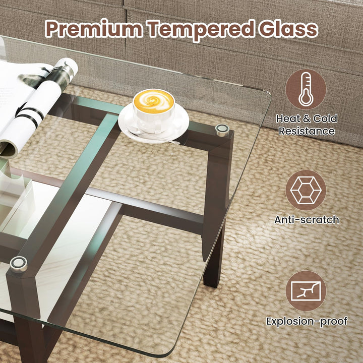 Giantex 42 Inch Glass Coffee Table