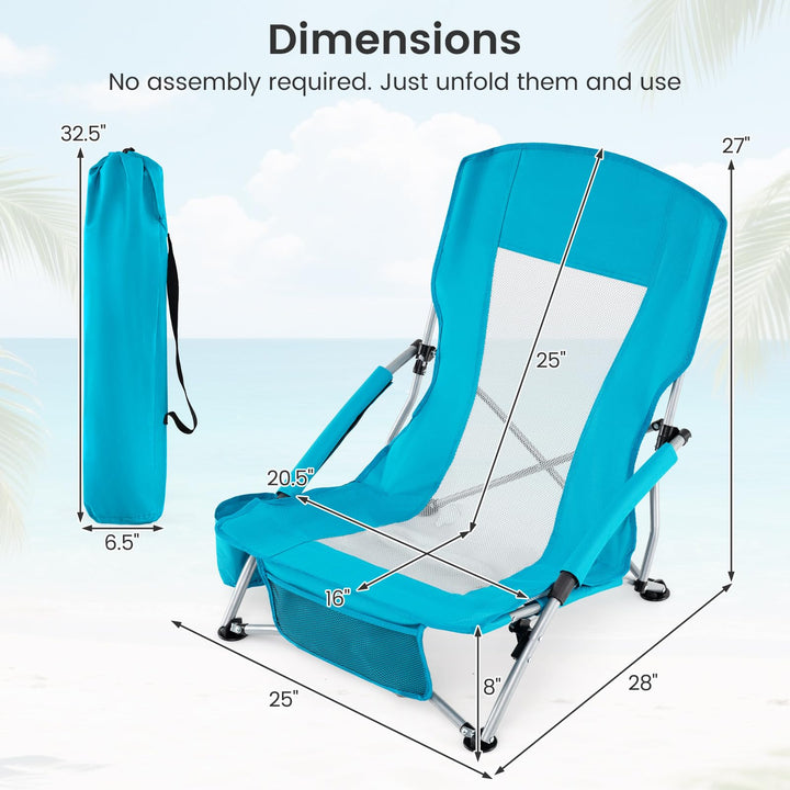 Giantex 2 Pack Folding Beach Chairs for Adults for Picnic Hiking &amp; Travel