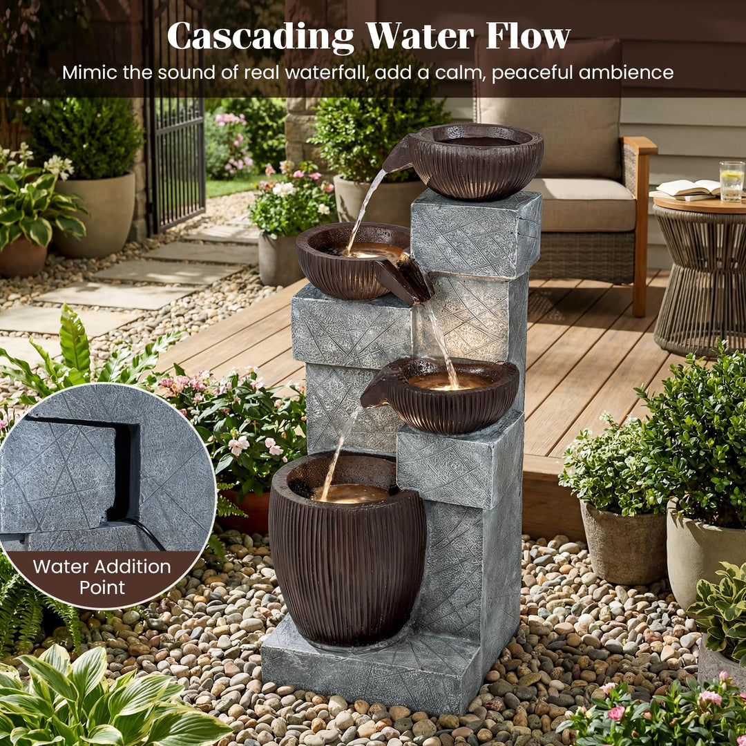 Giantex 32'' Water Fountain Outdoor for Patio