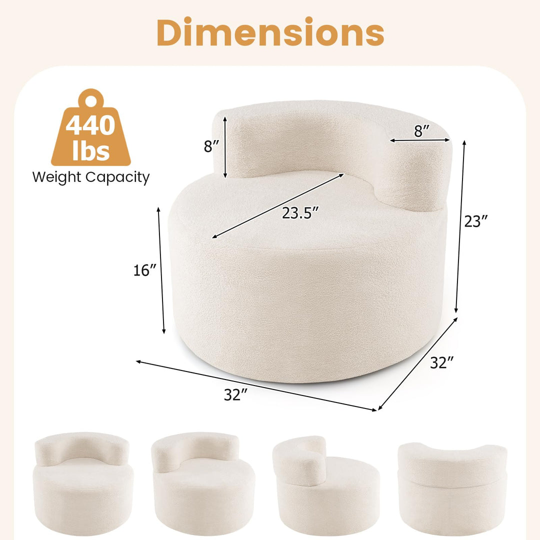 Giantex Barrel Accent Chair, Upholstered Single Sofa Chair