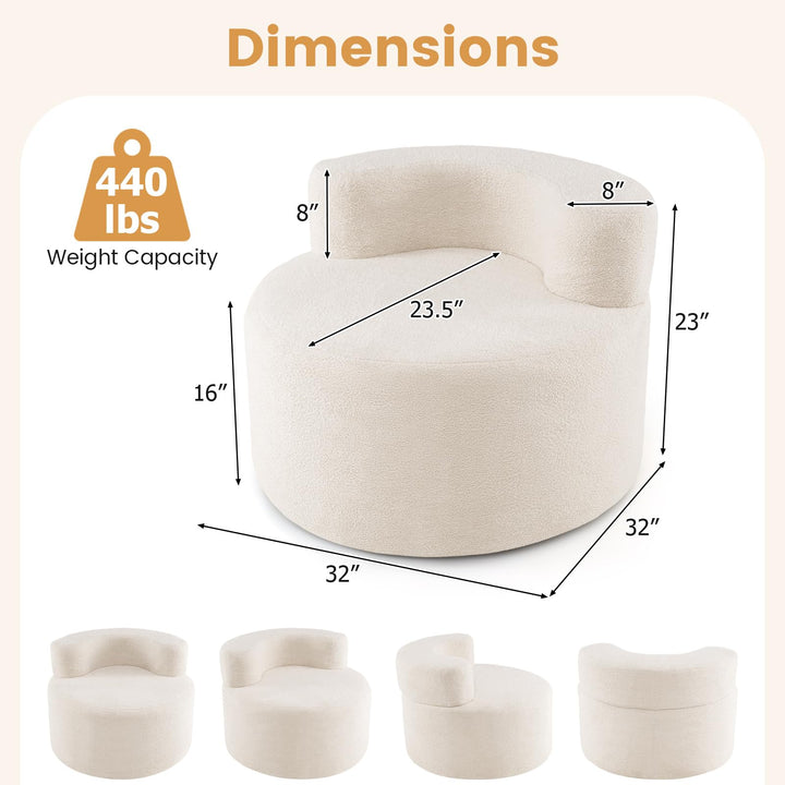 Giantex Barrel Accent Chair, Upholstered Single Sofa Chair