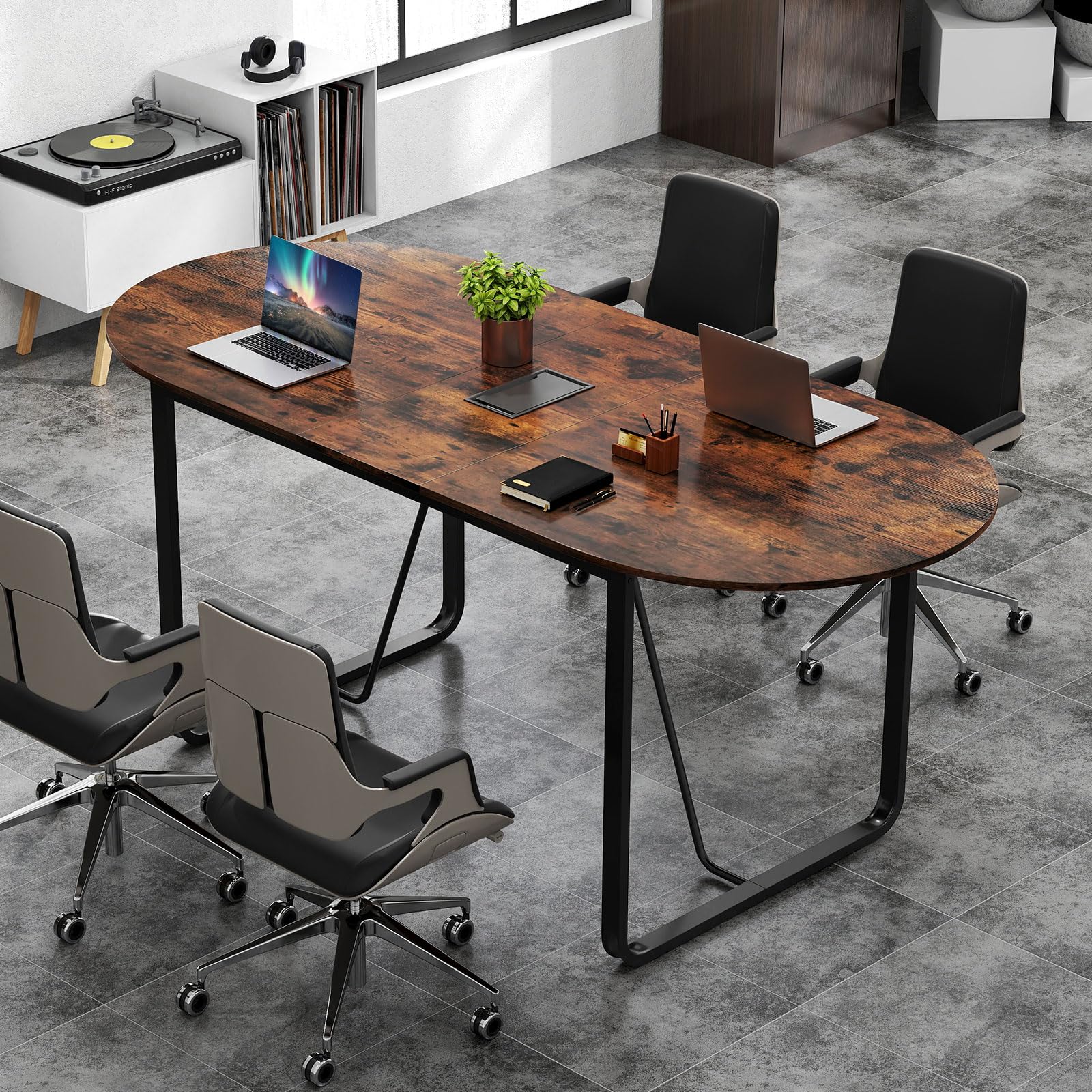 Giantex 71" Conference Table with Cable Management Grommet