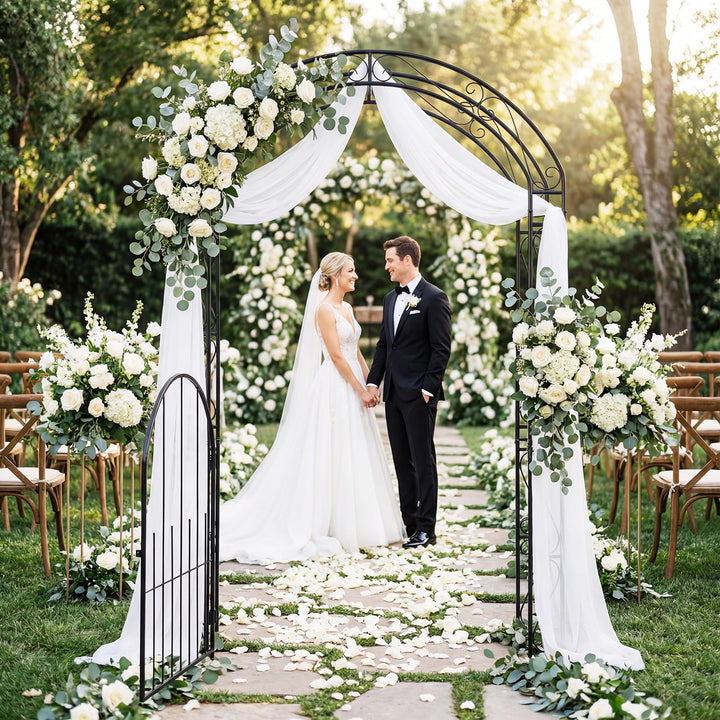 Giantex 84'' Garden Arbor with Gate for Backyard Lawn