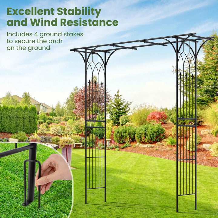 Giantex Metal Garden Arbor with Trellis