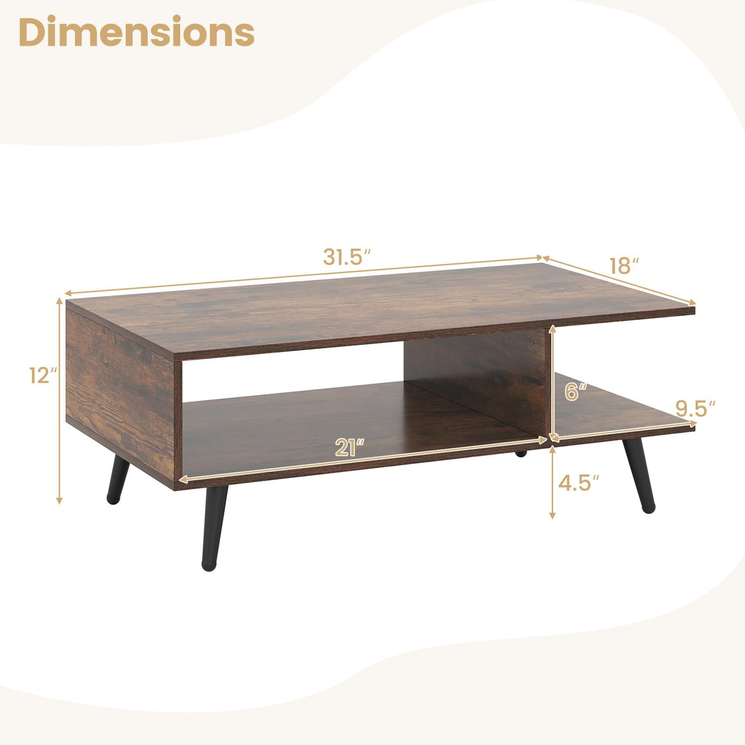 Giantex Coffee Table with Storage for Living Room