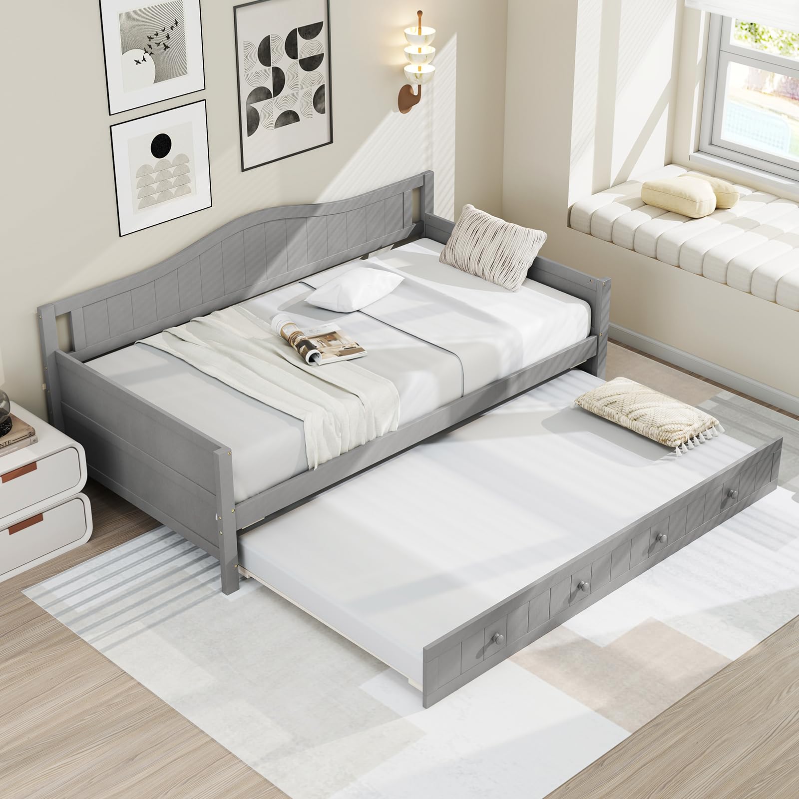 Giantex Twin Daybed with Trundle