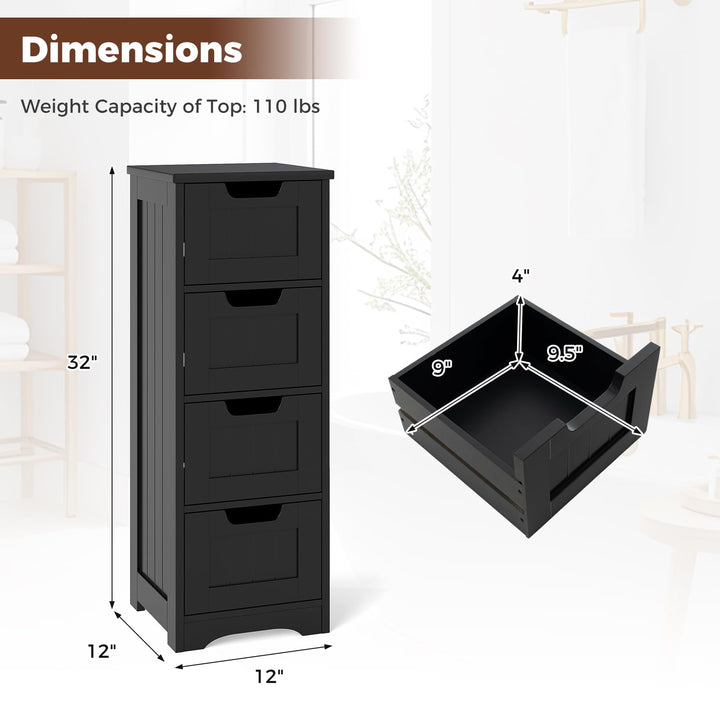 Giantex Bathroom Storage Cabinet w/ 4 Drawers