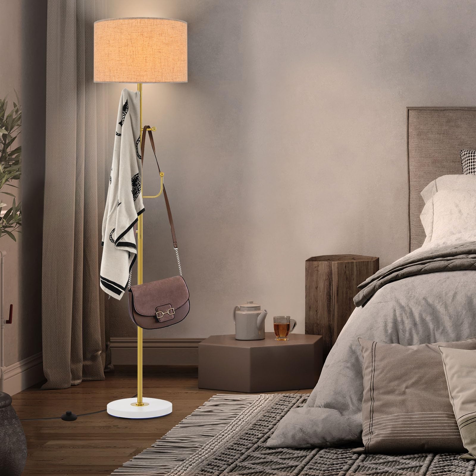 Giantex Floor Lamp with Coat Rack