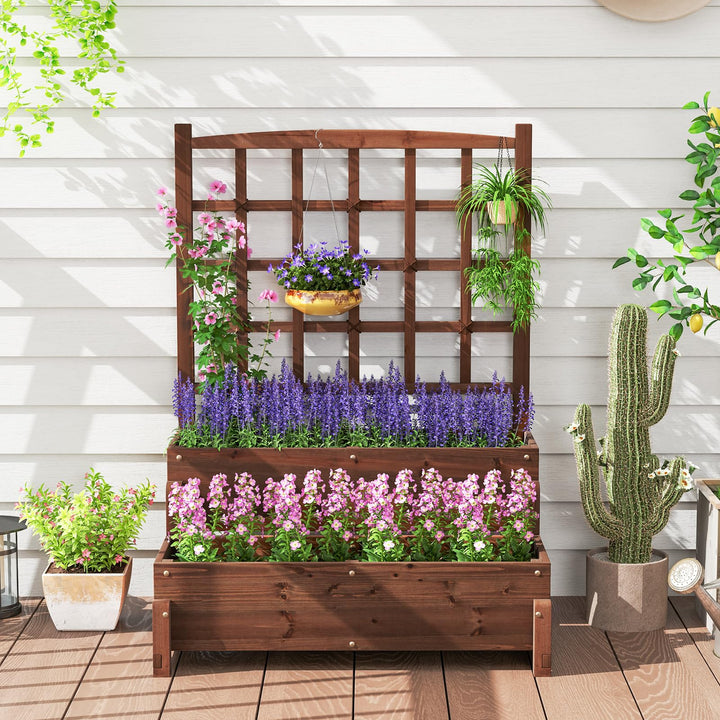Giantex Raised Garden Bed with Legs and Trellis