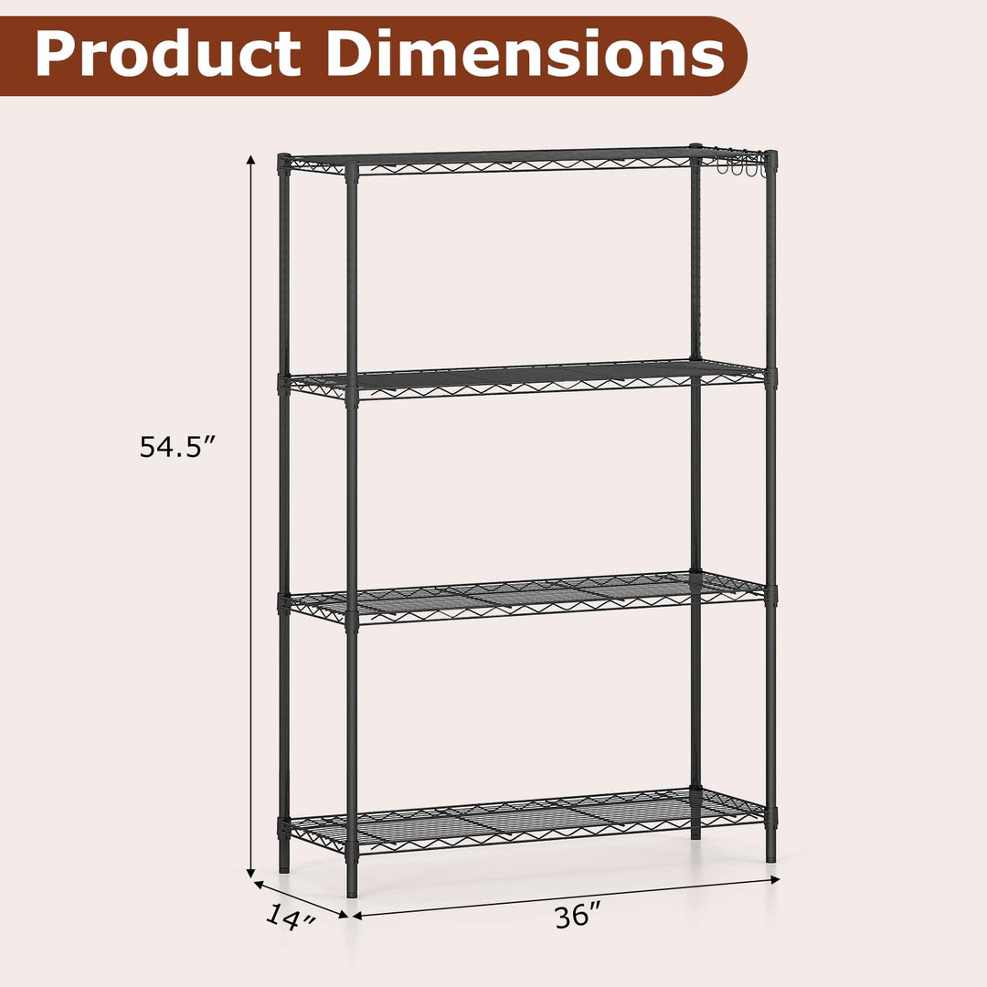 Giantex 4-Tier/5-Tier Metal Storage Shelving Unit with V-Shaped Wire Rack