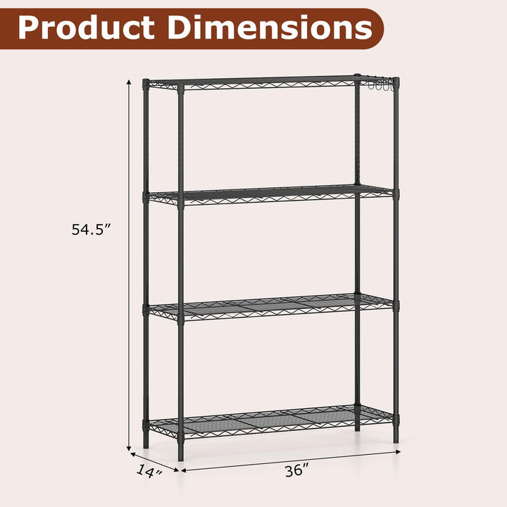 Giantex 4-Tier/5-Tier Metal Storage Shelving Unit with V-Shaped Wire Rack