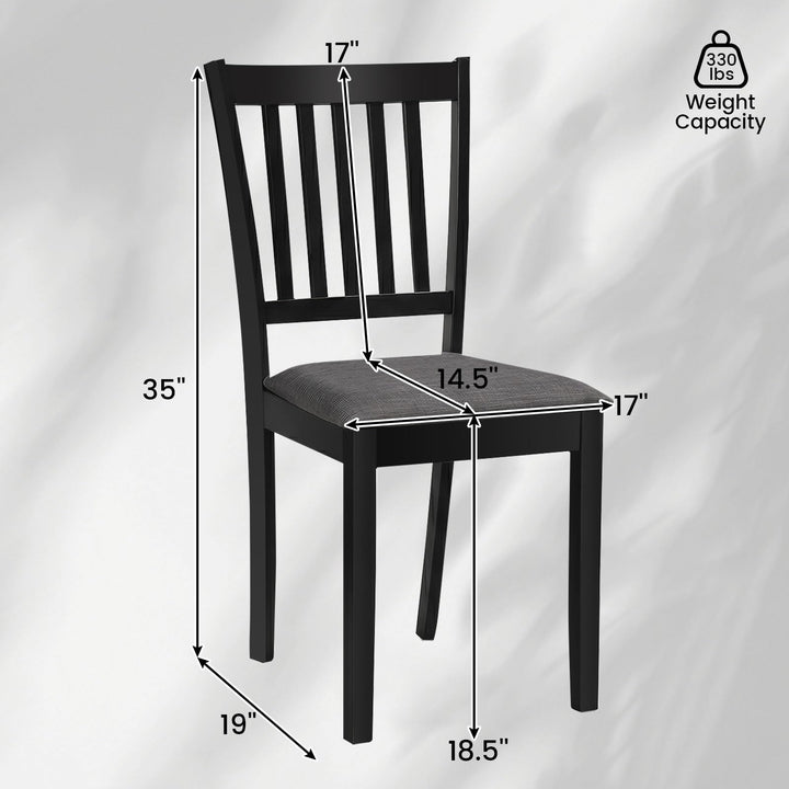 Giantex Modern Farmhouse Wood Slat-Back Kitchen Chairs w/Padded Seat (2/4)