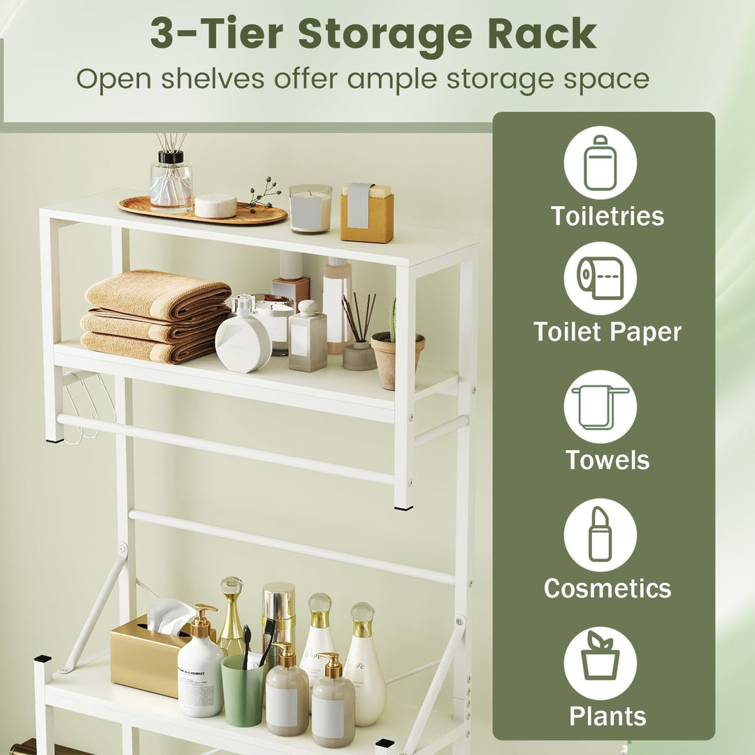 Giantex 3-Tier Over The Toilet Storage 64" Tall Freestanding Space Saver Bathroom Shelves