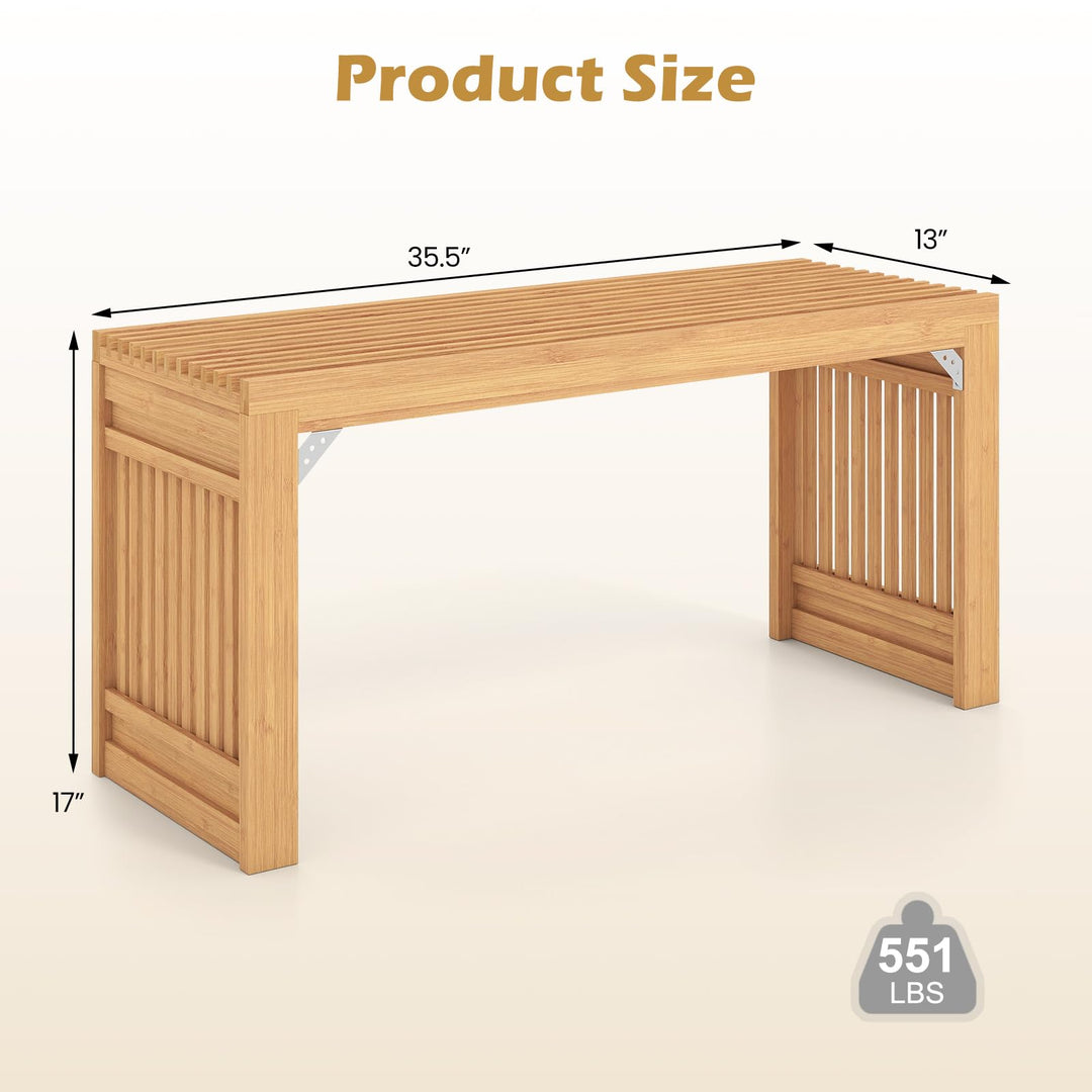 GIANTEX 35.5" Bamboo Dining Bench with Solid Widened Legs (1/2)