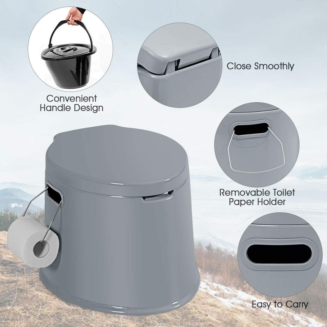 Portable Travel Toilet with Detachable Inner Bucket and Removable Toilet