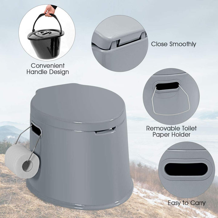 Portable Travel Toilet with Detachable Inner Bucket and Removable Toilet