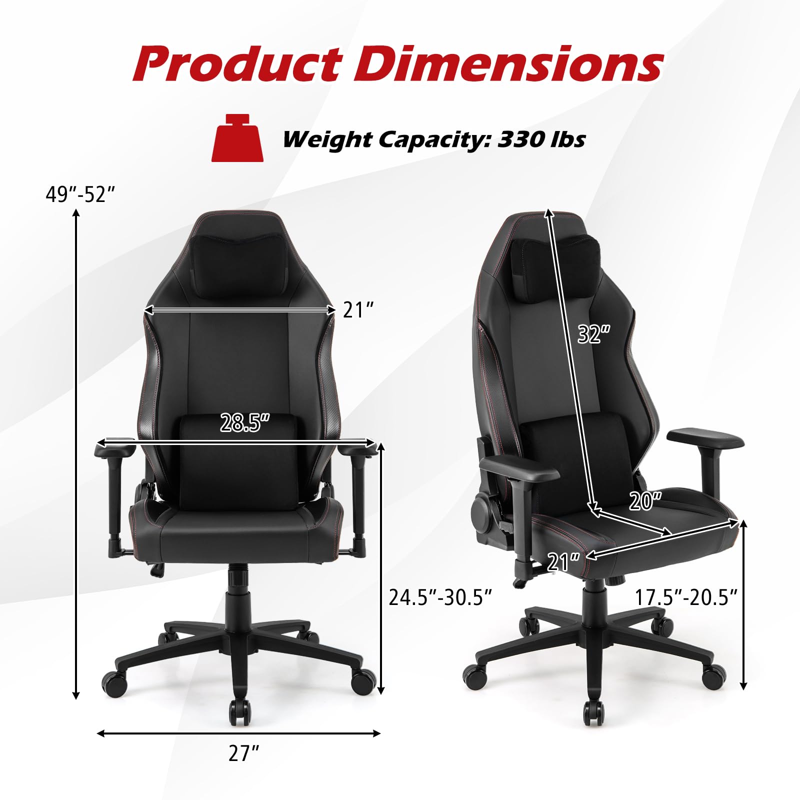 Giantex Gaming Chair Video Game Chair with Magnetic Headrest & Lumbar Support