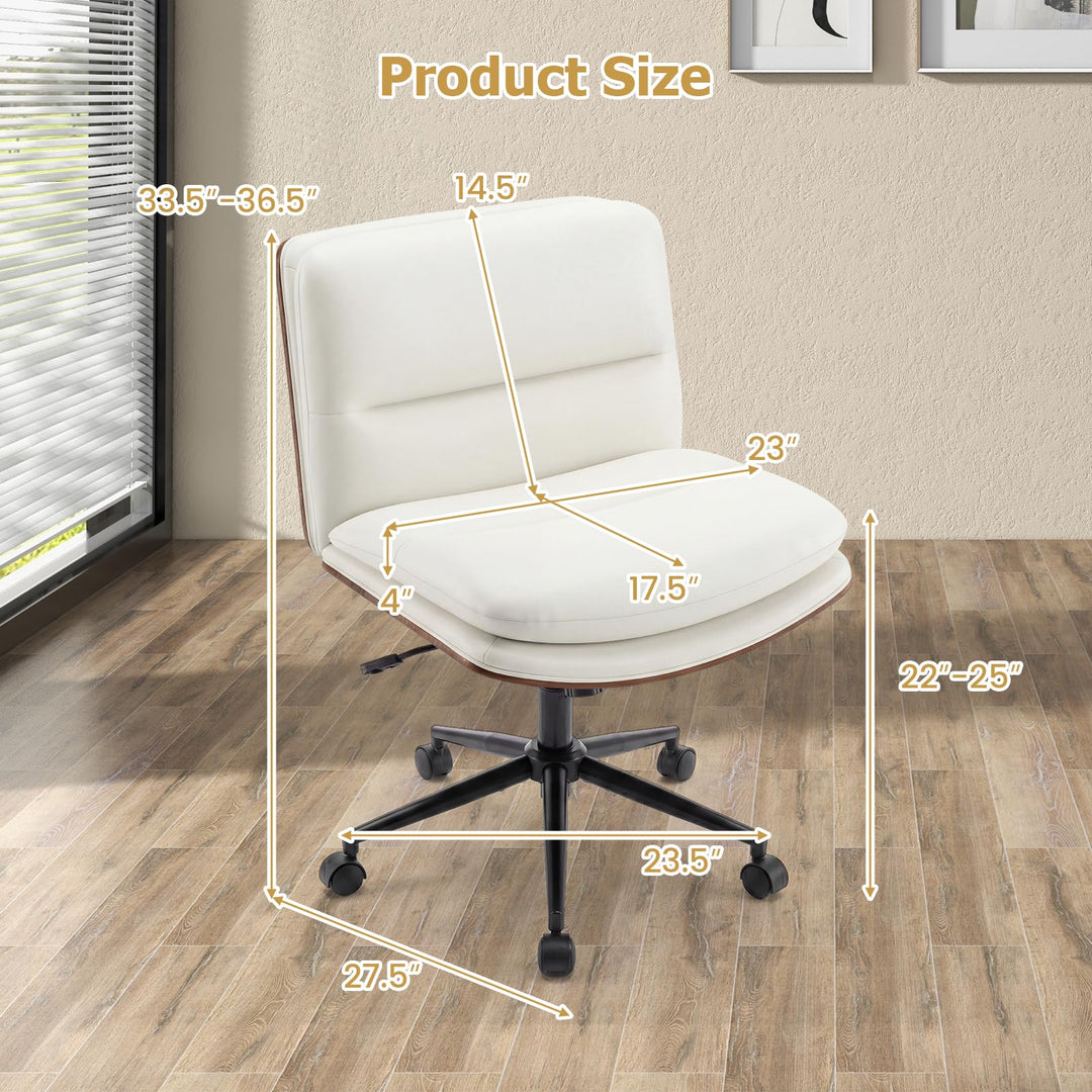 Giantex Armless Office Chair with Wheels for Home Office &amp; Bedroom
