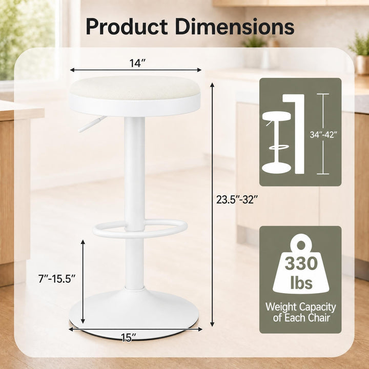GIANTEX Modern Adjustable Height Swivel Bar Stools Set of 2/4 with Padded Seat