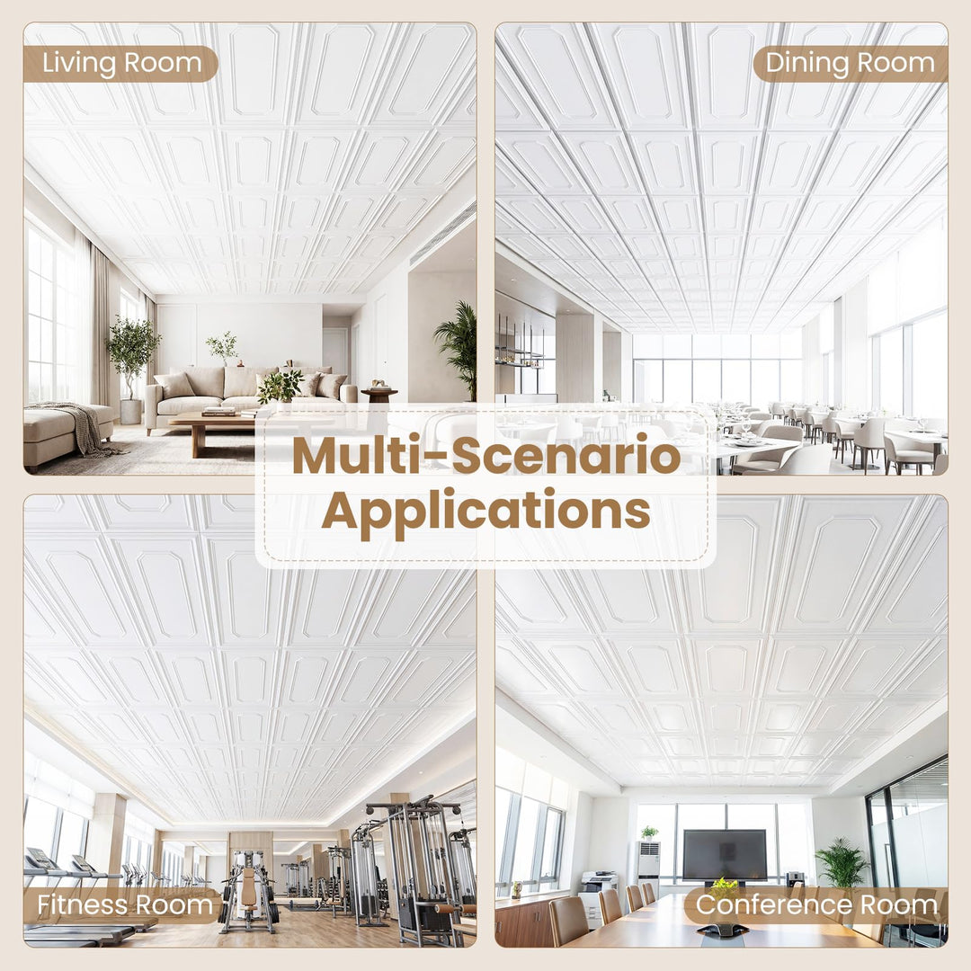 Giantex 12/24 Pack PVC Wall Panels with Raised Design