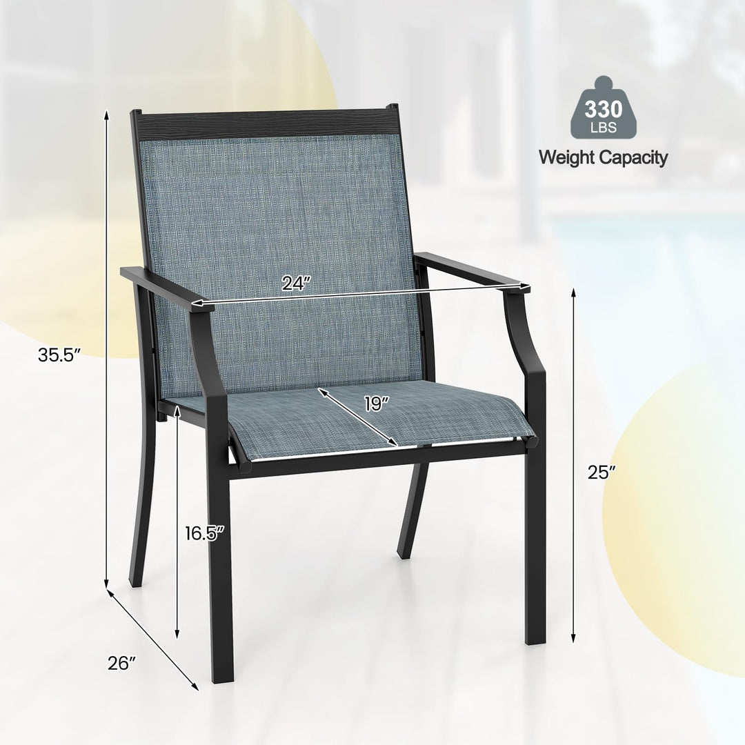 Giantex Patio Chairs Set of 2, All Weather Resistant Outdoor Chairs for Front Porch Lawn Garden Yard