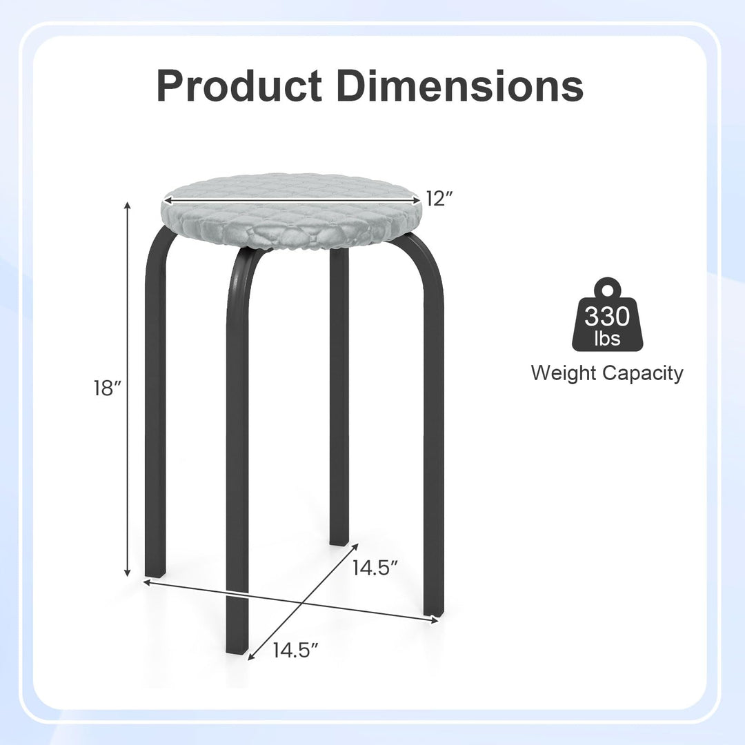 Giantex 18" Stackable Stools Set of 6 | Round Nesting Stools with Removable Washable Covers