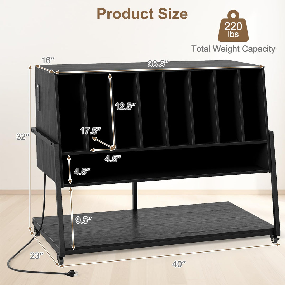 Giantex large Record Player Stand with Charging Station