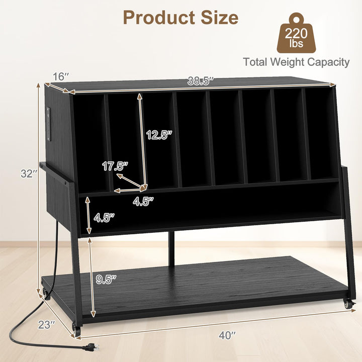 Giantex large Record Player Stand with Charging Station