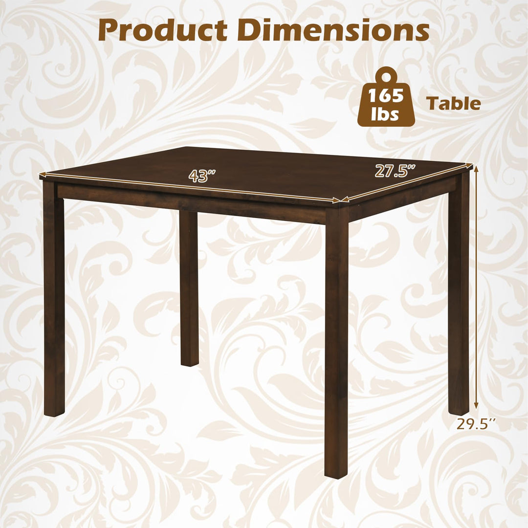 Giantex 43.5" Solid Rubber Wood Kitchen Table